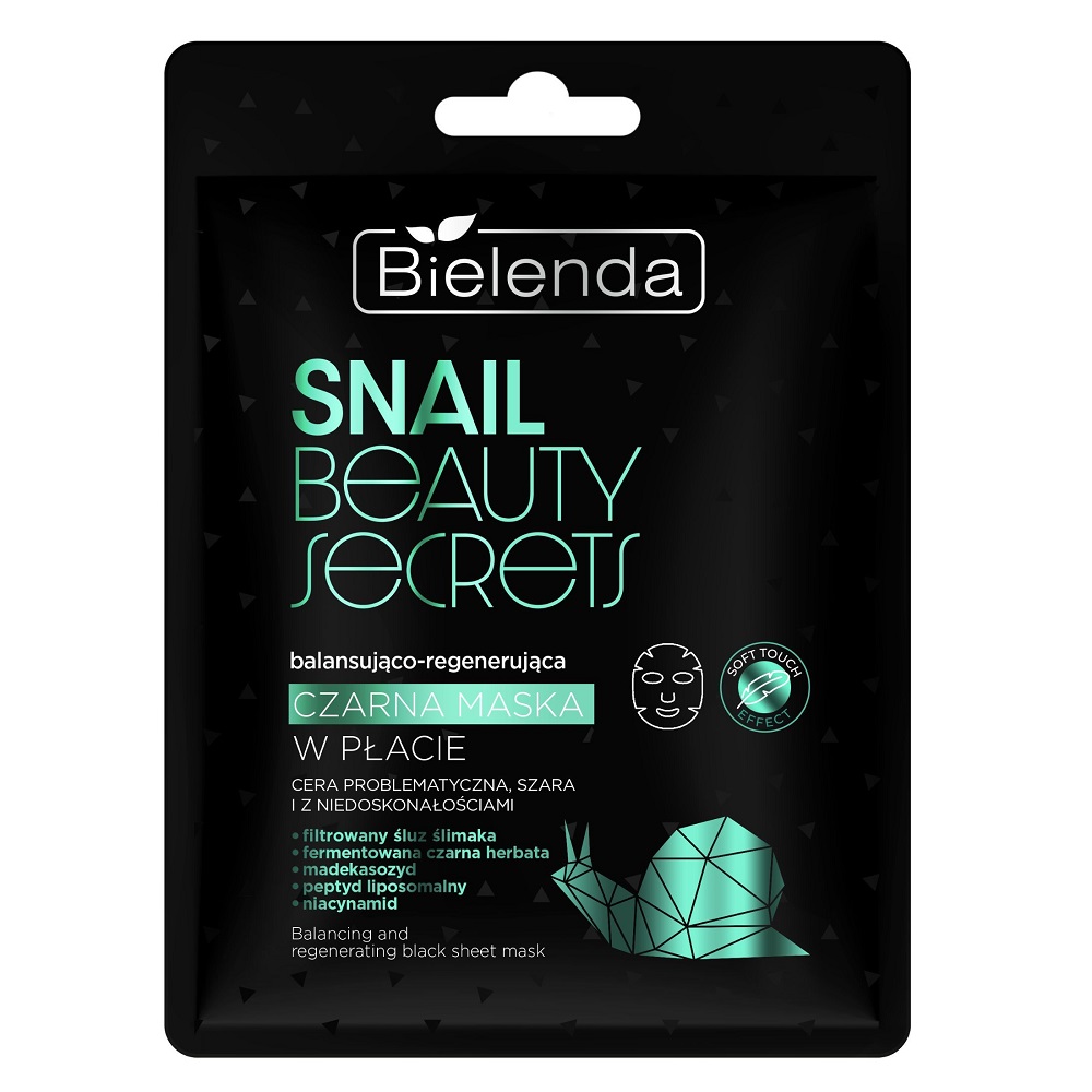 45409401728542489 Snail Beauty Secrets balansująco-regenerująca czarna maska w płacie - obrazek 1