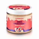 Krem orzechowy o smaku białej czekolady z malinami 160g