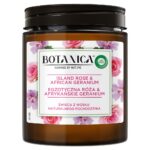 Botanica świeca z wosku naturalnego pochodzenia Egzotyczna Róża & Afrykańskie Geranium 205g