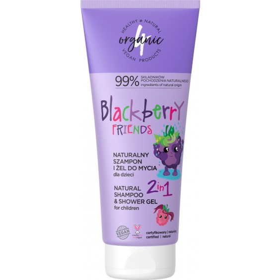45737841659601122 Naturalny szampon i żel do mycia dla dzieci 2w1 Blackberry Friends 200ml - obrazek 1