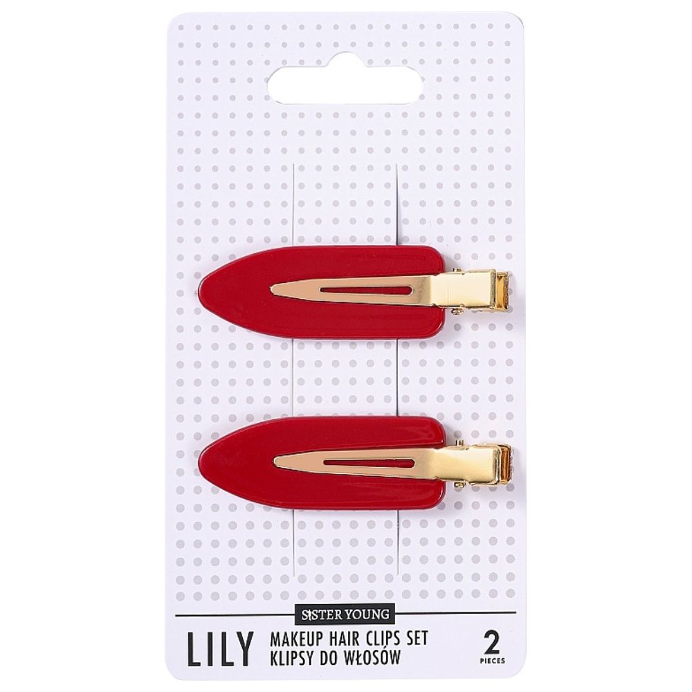 45737951756650716 Lily klipsy do włosów do makijażu Red 2szt - obrazek 1