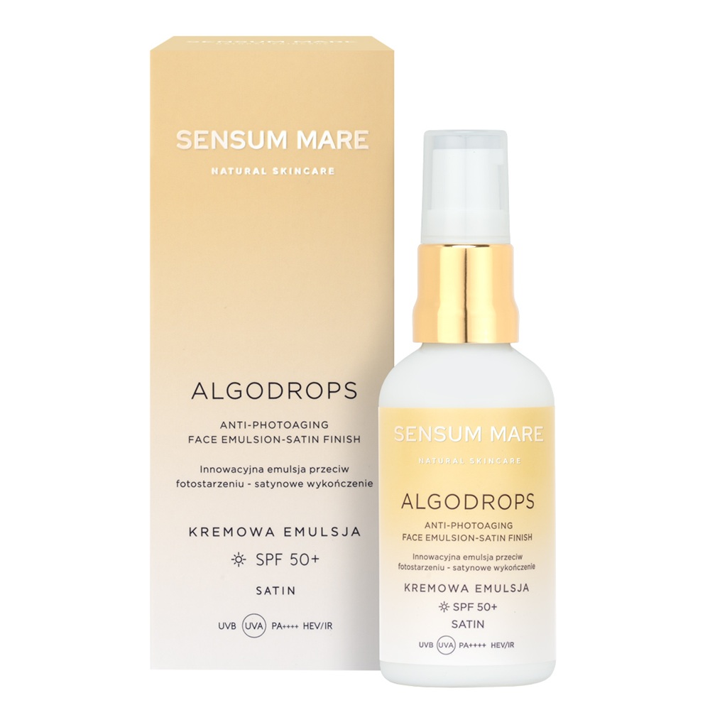 45959341756450595 Algodrops innowacyjna kremowa emulsja ochronna przeciw fotostarzeniu SPF 50+ UVB UVA PA++++ HEV/IR 50ml - obrazek 1