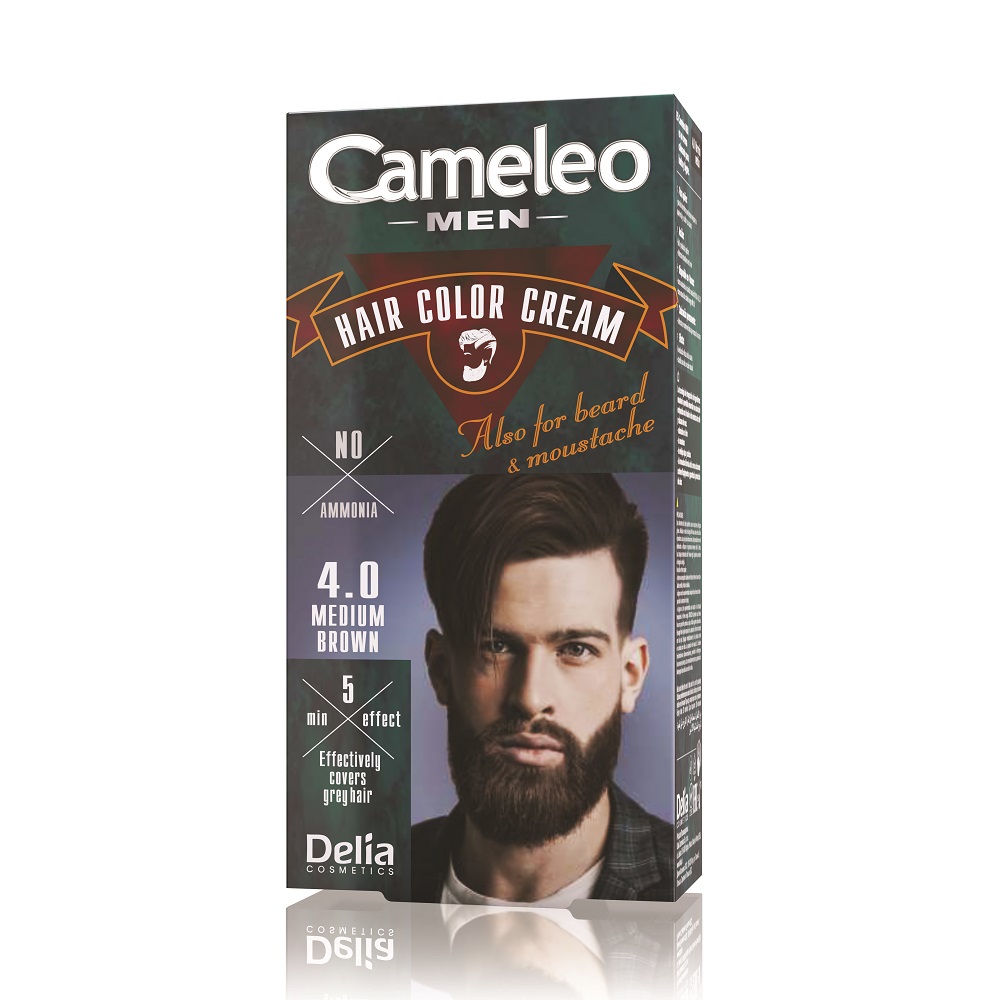 45987551617963485 Men Hair Color Cream farba do włosów brody i wąsów 4.0 Medium Brown 30ml - obrazek 1