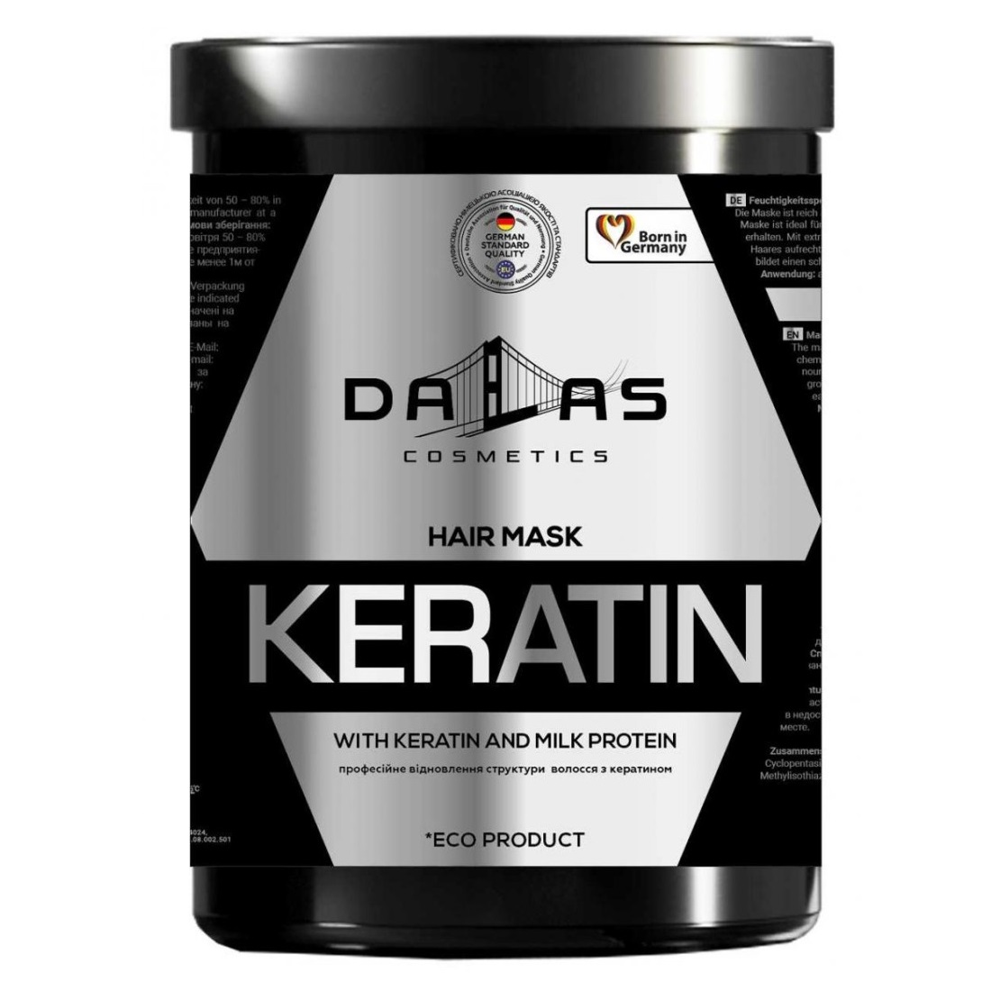 46048271689000860 Keratin maska do włosów suchych i zniszczonych 1000g - obrazek 1