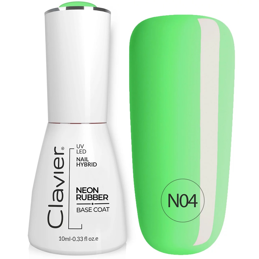46076551697792446 Luxury Neon Rubber Base kolorowa baza kauczukowa N04 Green Rainbow 10ml - obrazek 1