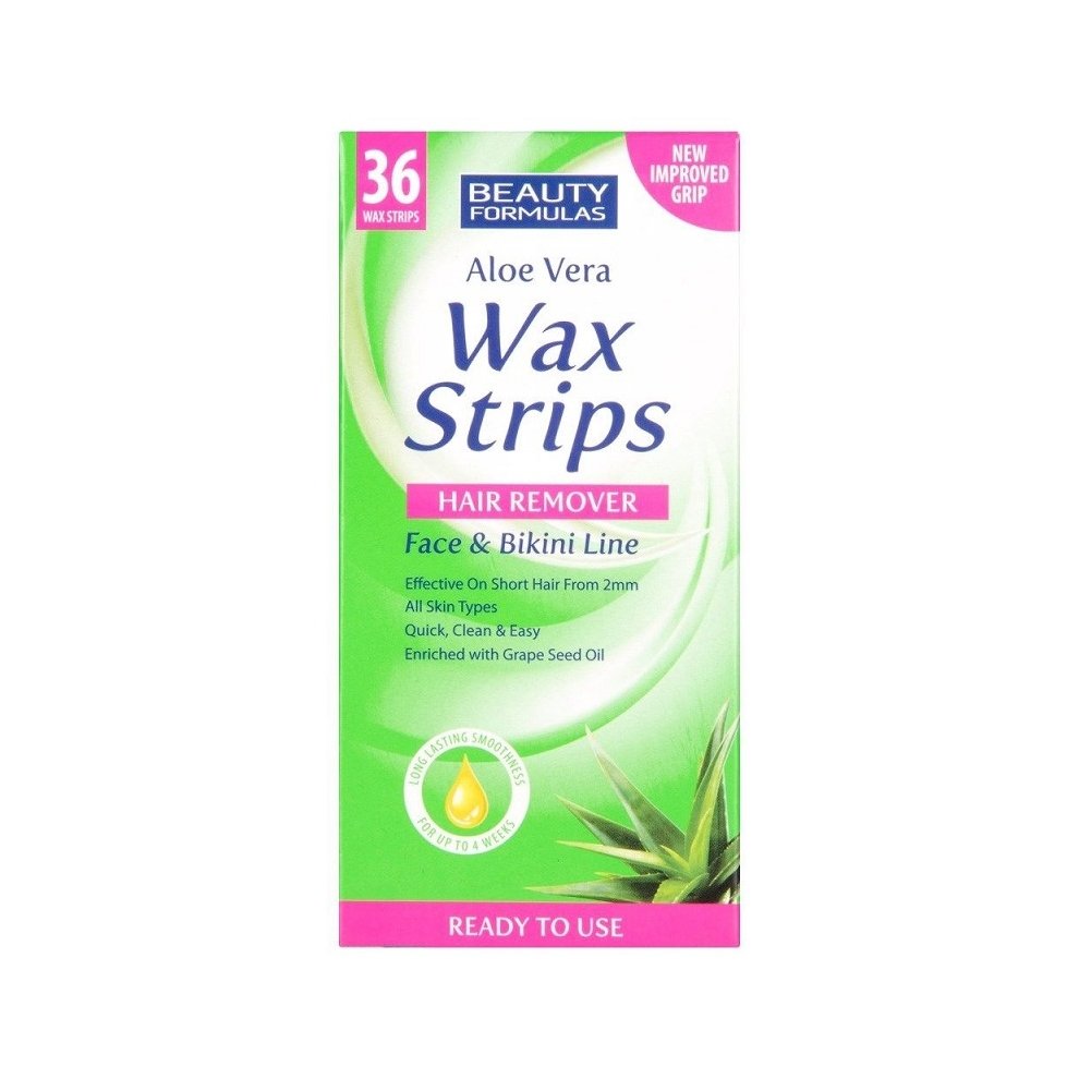 46328771588579856 Wax Strips Hair Remover plastry do depilacji twarzy i okolic bikini Aloe Vera 36szt. - obrazek 1