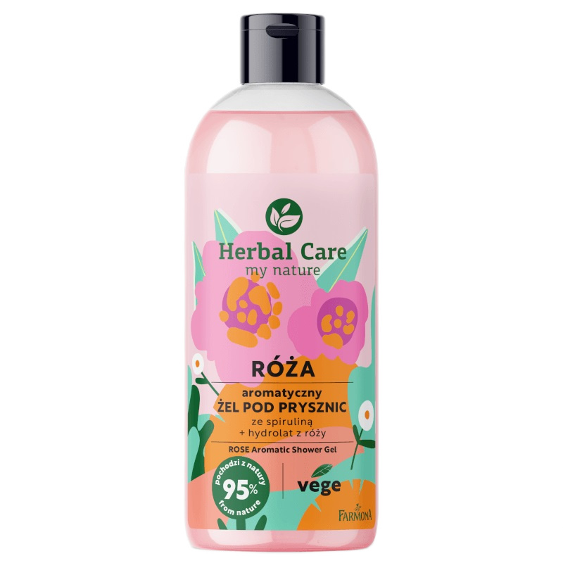 46410591716963899 Herbal Care Róża aromatyczny żel pod prysznic ze spiruliną 500ml - obrazek 1