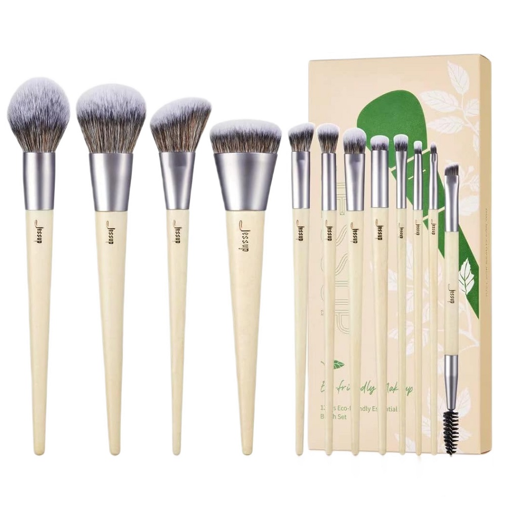 4646361719552670 Eco-Friendly Makeup Brush zestaw ekologicznych pędzli do makijażu T327 12szt. - obrazek 1
