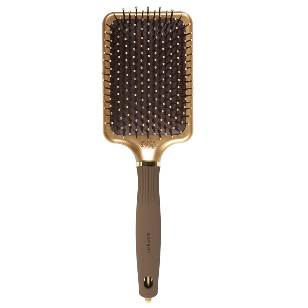 46479301712566401 Expert Care Rectangular prostokątna szczotka z nylonowym włosiem Gold&Brown L - obrazek 1