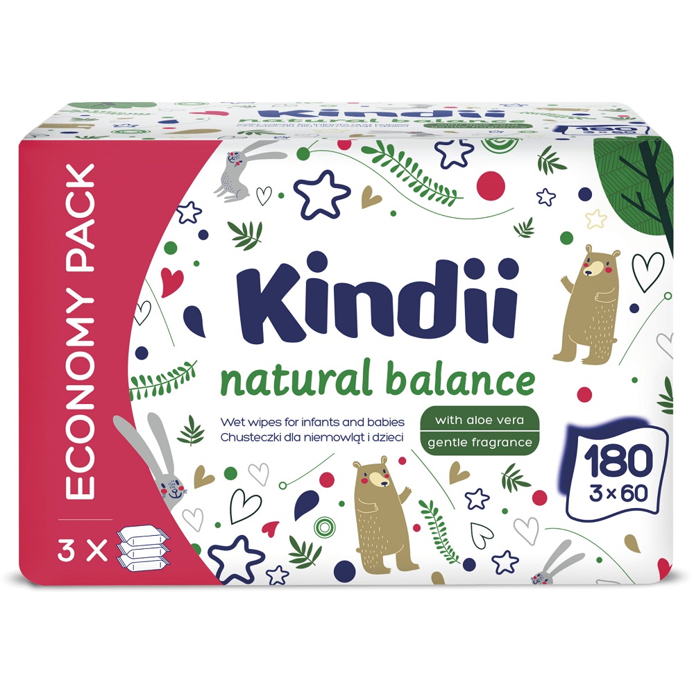 46605291616734108 Natural Balance chusteczki nawilżające dla niemowląt i dzieci 3x60szt. - obrazek 1
