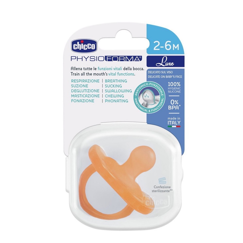 4661471695293744 PhysioForma Luxe smoczek silikonowy uspokajający 2-6m Pomarańczowy - obrazek 1