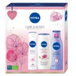 Care & Roses zestaw Fresh Rose Touch antyperspirant spray 150ml + Rose & Almond Oil żel pod prysznic 250ml + wygładzające mleczko do ciała 250ml