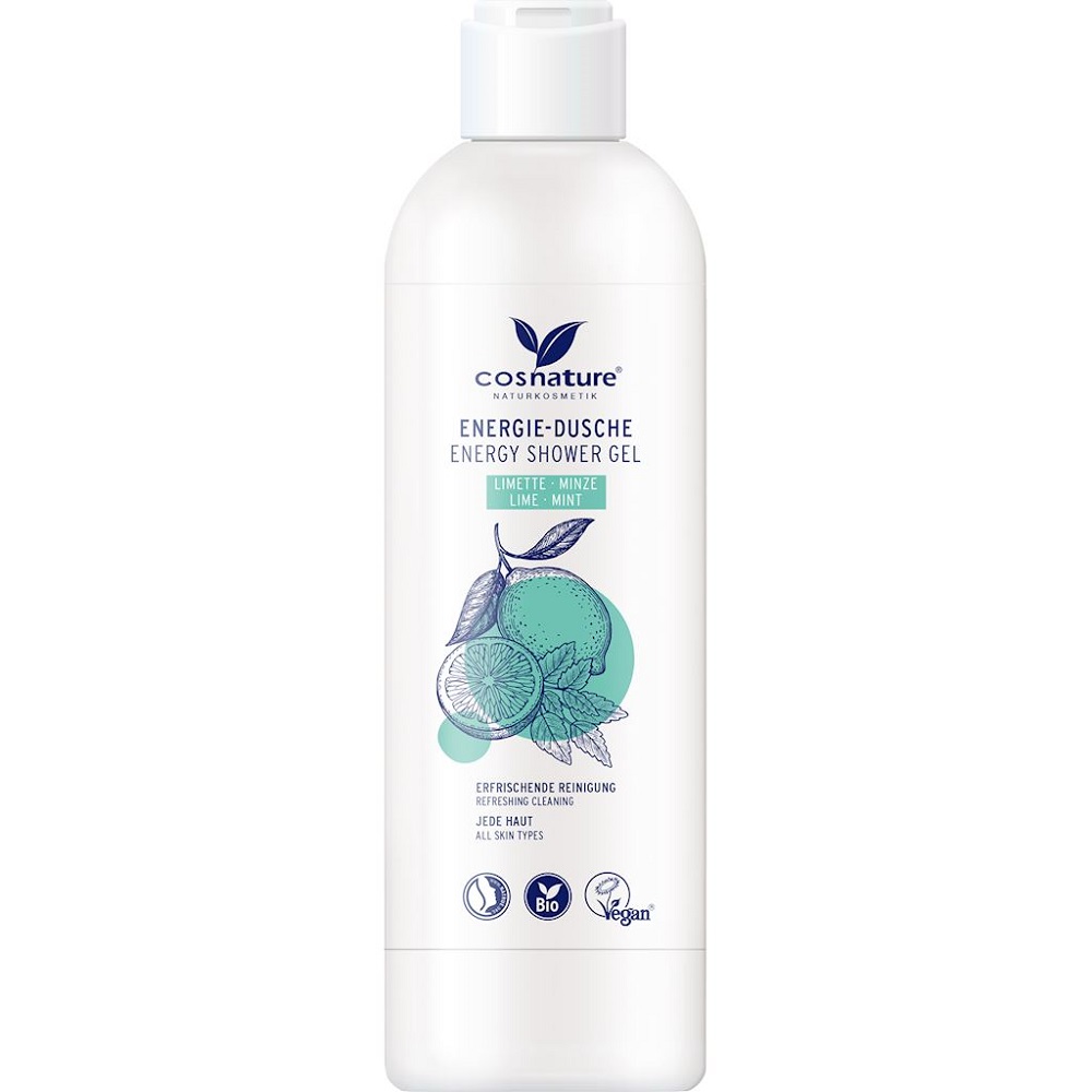 47072911676383879 Shower Gel naturalny energetyzujący żel pod prysznic z limonką i miętą 250ml - obrazek 1