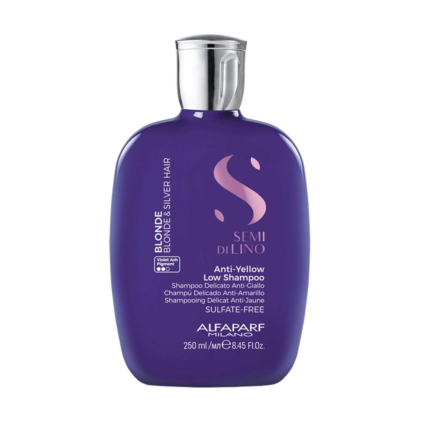 47301701662717637 Semi Di Lino Blonde Anti-Yellow Low Shampoo delikatny szampon do włosów blond i rozjaśnianych 250ml - obrazek 1