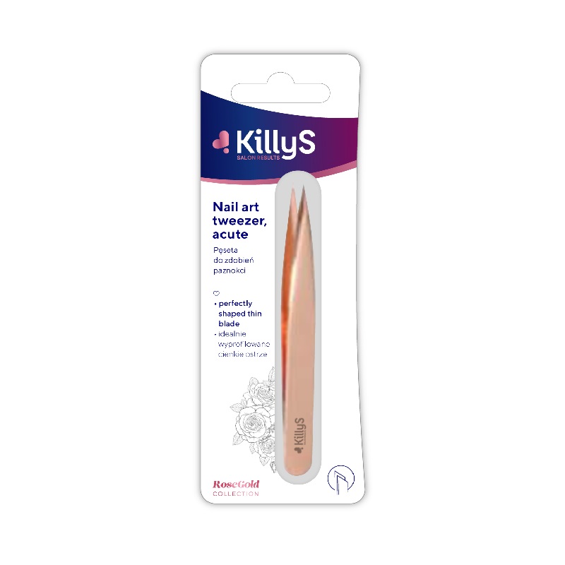 47313581649429663 Nail Art Tweezer pęseta do zdobień paznokci Rose Gold - obrazek 1