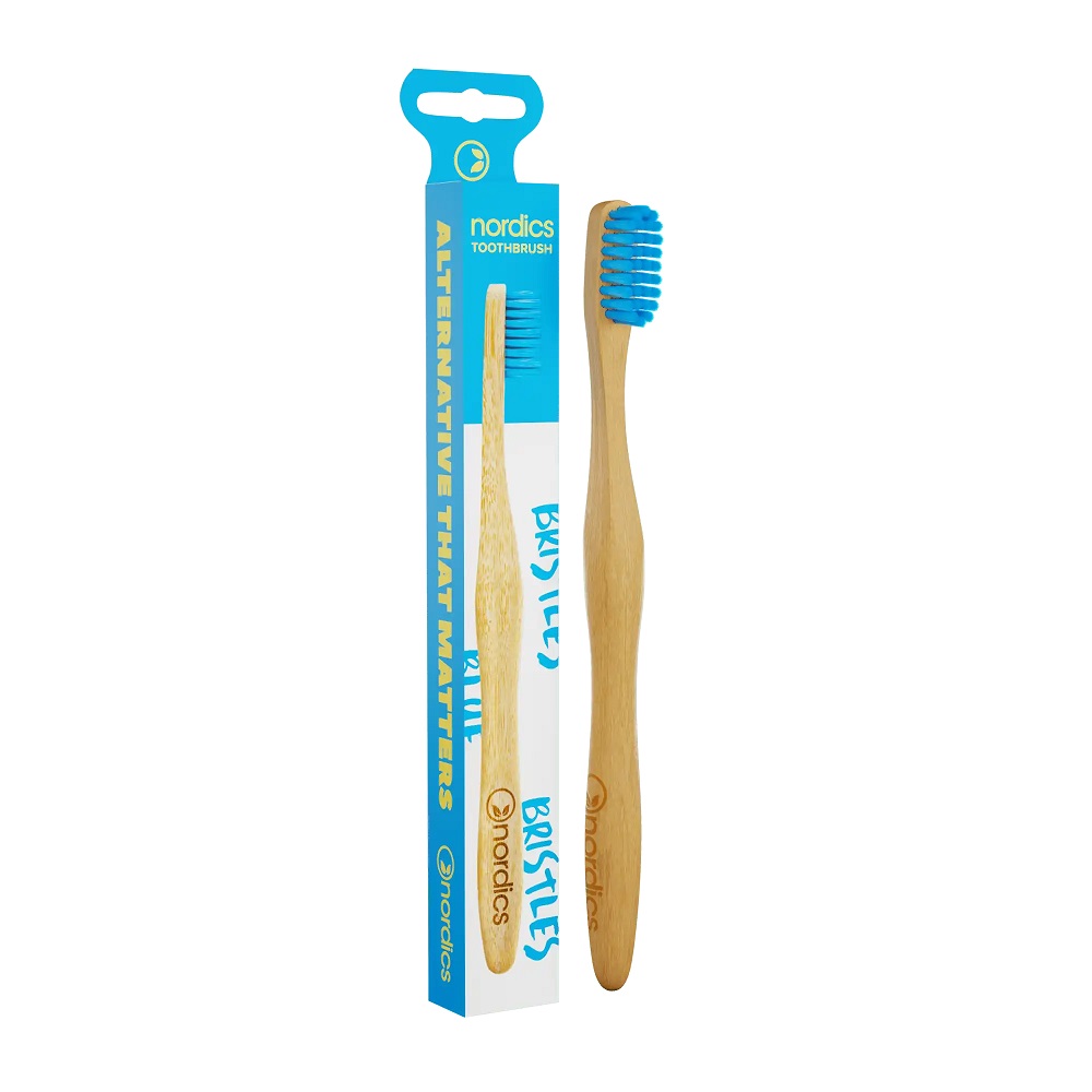 47494781676880390 Bamboo Toothbrush bambusowa szczoteczka do zębów Blue - obrazek 1