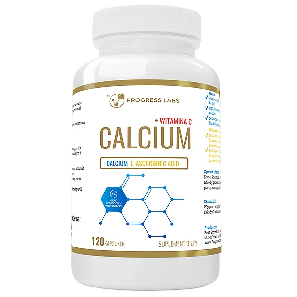 47509191747978688 Calcium + Witamina C suplement diety 120 kapsułek - obrazek 1