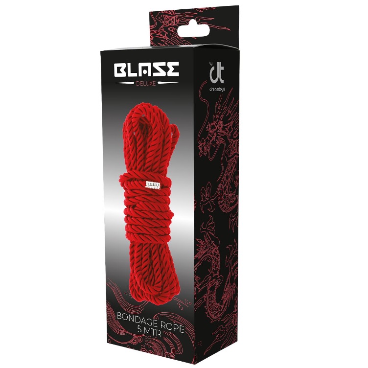 48092611725446747 Blaze Deluxe Bondage Rope lina do krępowania Red 5m - obrazek 1