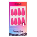 Summer Fest sztuczne paznokcie Coffin Pink Luminous 24szt.