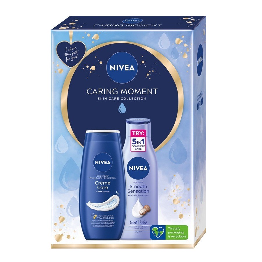 48126051695384411 Caring Moment zestaw żel pod prysznic 250ml + mleczko do ciała 250ml - obrazek 1