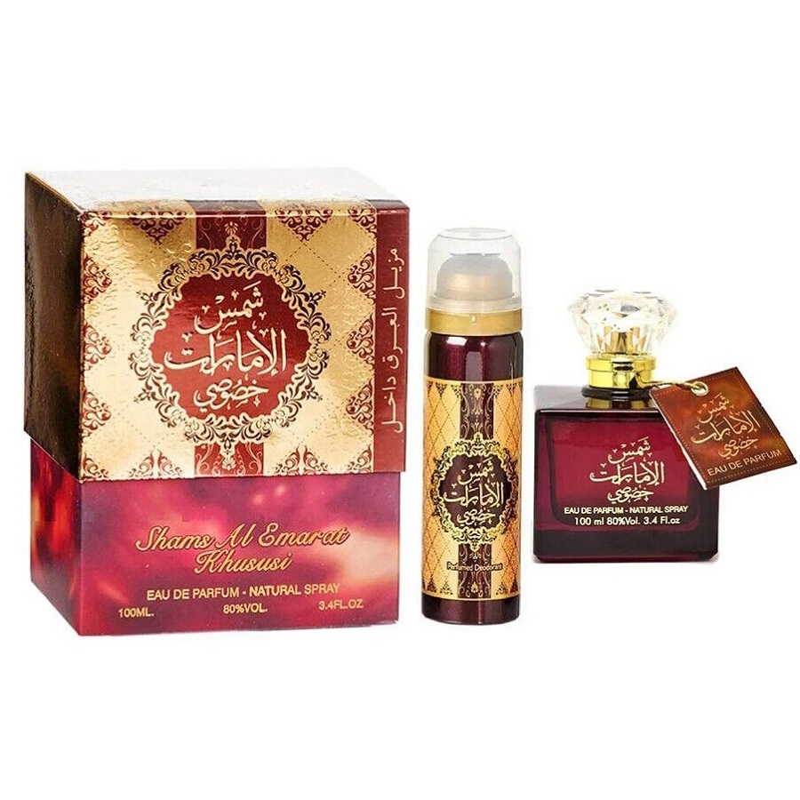 48173441718644540 Shams Al Emarat Khususi zestaw woda perfumowana spray 100ml + dezodorant spray 50ml - obrazek 1