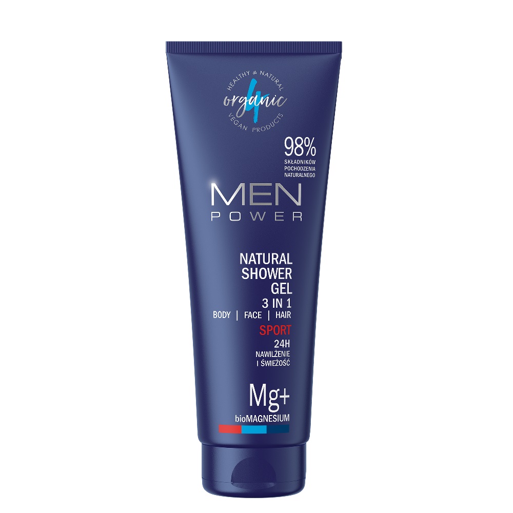 48502631674485775 Men Power naturalny żel pod prysznic 3w1 Sport 250ml - obrazek 1