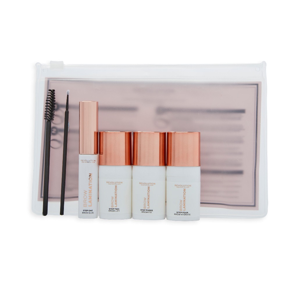 48704391660915358 Zestaw Brow Lamination Set Brow Glue klej do brwi 4ml + Brow Lift krem do brwi 5ml + Brow Fix utrwalacz do brwi 5ml + Brow Hydrate nawilżacz do brwi 5ml + Brush pędzelek x2 - obrazek 1