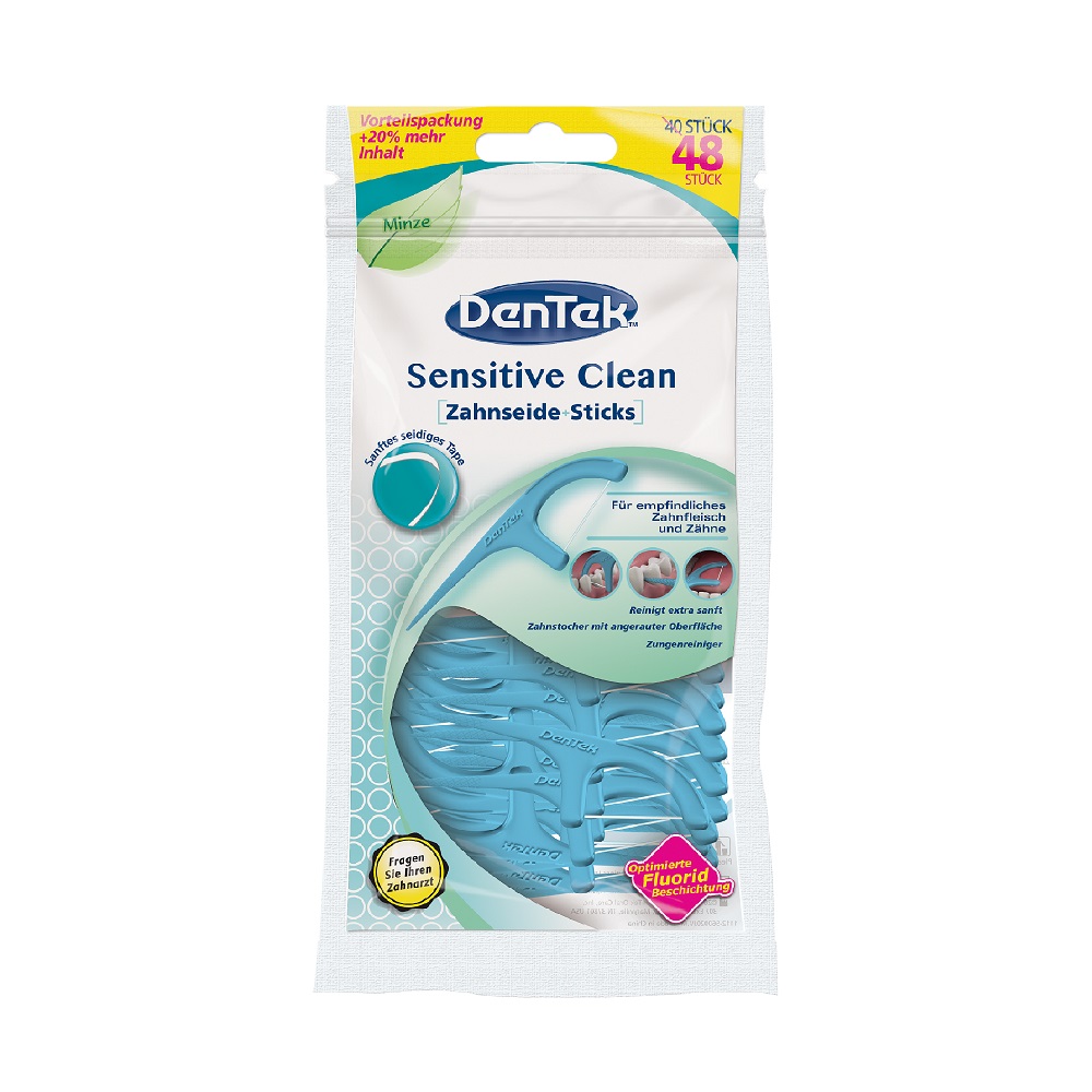 48714021615305413 Sensitive Clean wykałaczki do zębów wrażliwych z nitką 48szt - obrazek 1