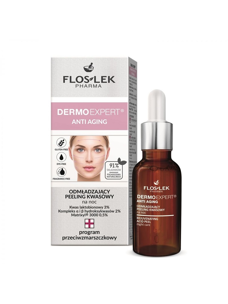 49079281622020259 Dermo Expert Anti Aging odmładzający peeling kwasowy na noc 30ml - obrazek 1