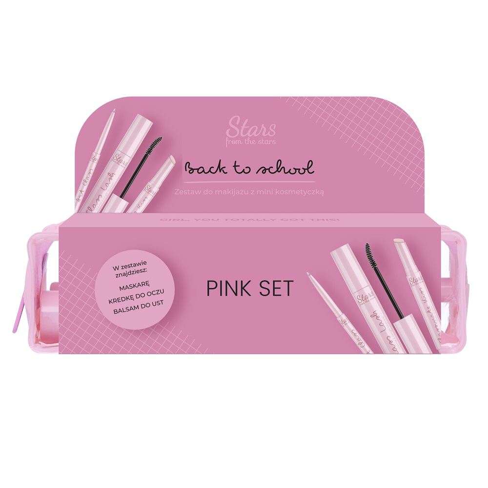 49156391725637286 Back To School zestaw do makijażu z mini kosmetyczką 01 Pink - obrazek 1