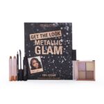 Get The Look: Metallic Glam Makeup Set zestaw Shimmer Shadow Stick Glam 2.5g + Shimmer Shadow Stick Crush 2.5g + Eye Primer 2.5ml + Mascara Black 8g + Khol Eyeliner Black 1.15g + Highlight Quad 4x1g