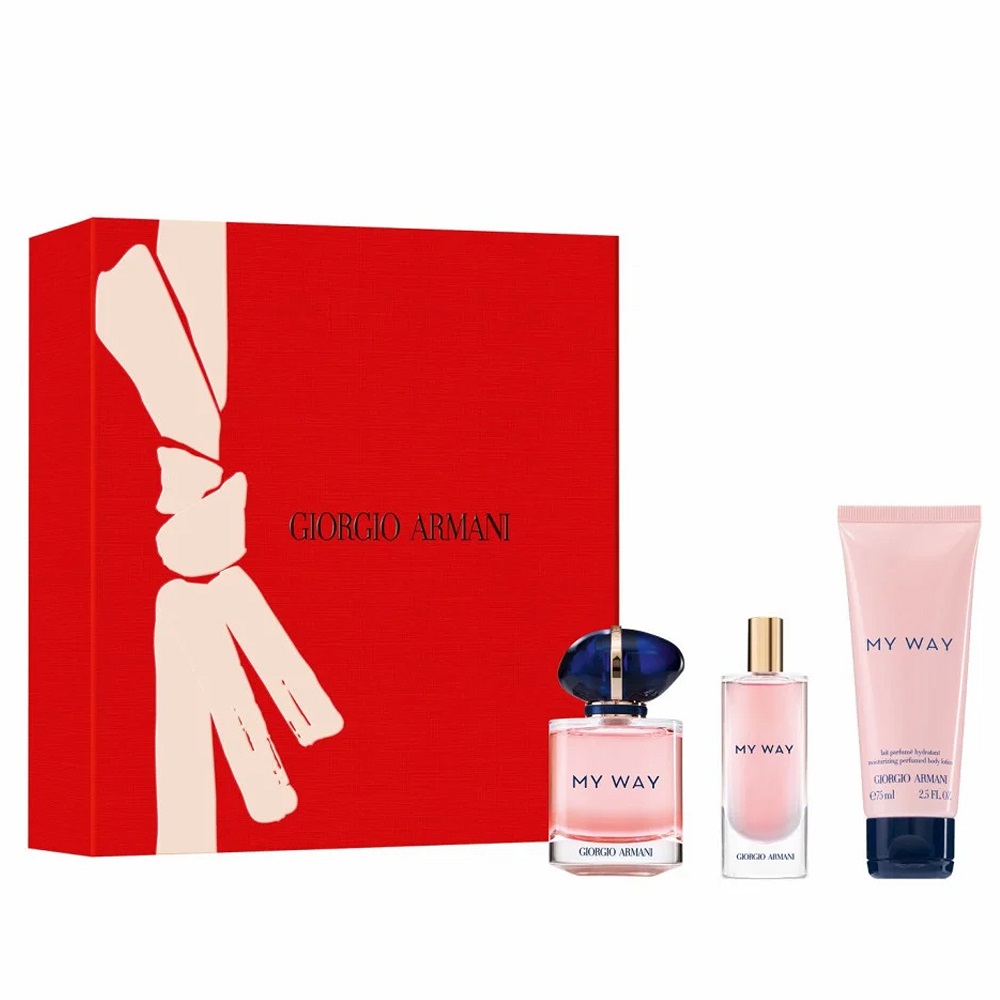 49369771664163897 My Way zestaw woda perfumowana spray 50ml + miniatura wody perfumowanej 15ml + balsam do ciała 75ml - obrazek 1