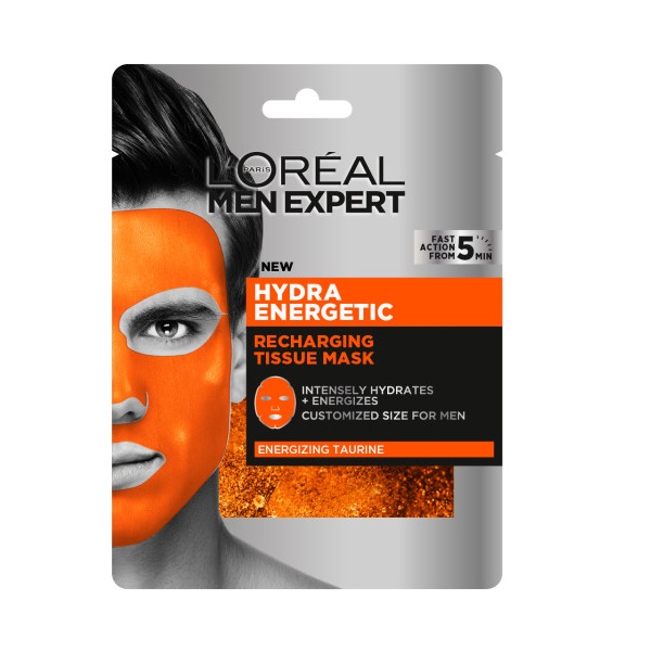 49390701657111894 Men Expert Hydra Energetic Recharging Tissue Mask energetyzująca maska w płachcie - obrazek 1