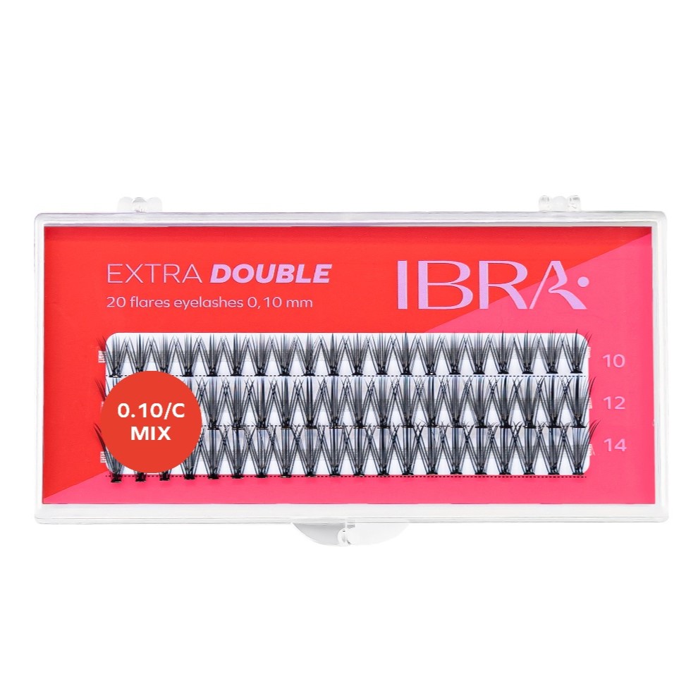 super natural Kępki sztucznych rzęs Extra Double Knot-Free C 0.10-mix - obrazek 1