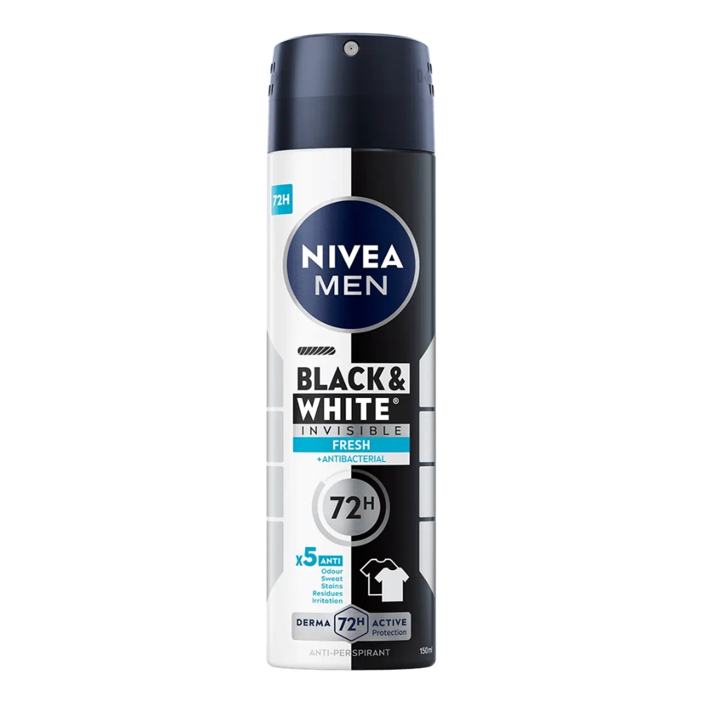 49475501753971770 Men Black&White Invisible Fresh antyperspirant spray 150ml - obrazek 1
