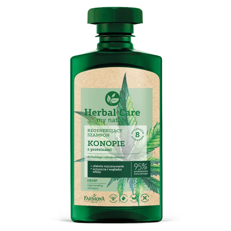 4954791616585761 Herbal Care regenerujący szampon do włosów Konopie z Proteinami 330ml - obrazek 1