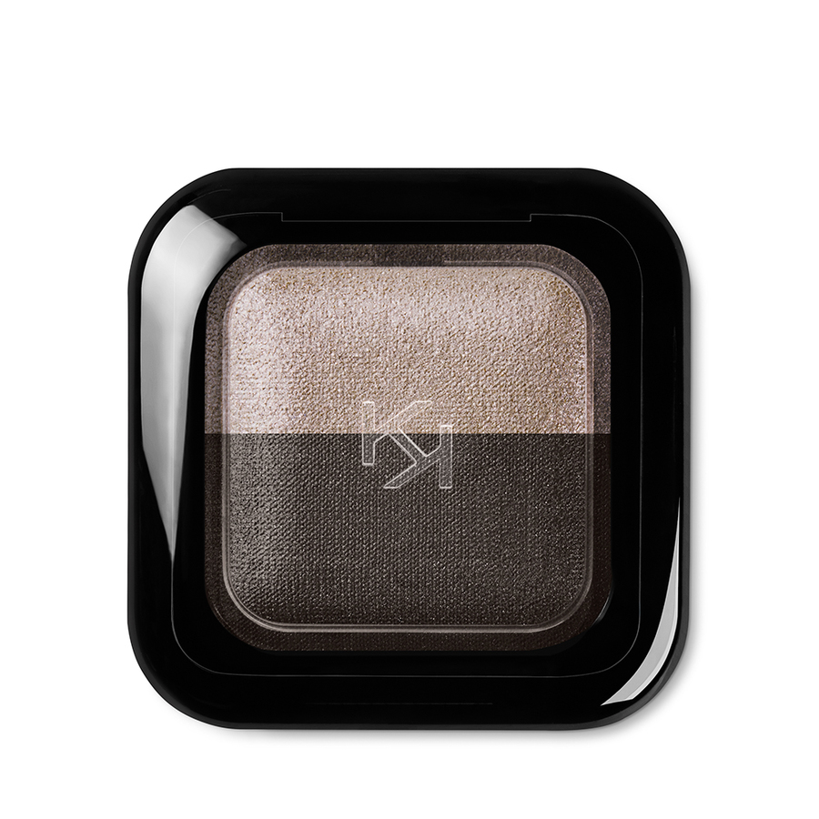 BRIGHT DUO BAKED EYESHADOW 17 Bright Duo Baked Eyeshadow wypiekany cień do powiek 17 Metallic Beige - Satin Ebony 2.5g - obrazek 1