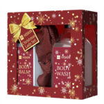 Christmas Lady Set zestaw balsam do ciała 200ml + żel pod prysznic 200ml + gąbka 1szt.