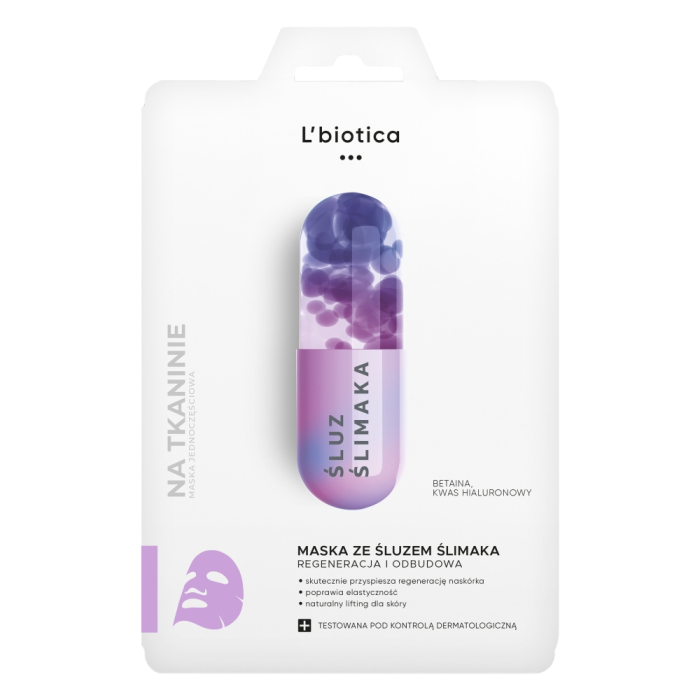 49715361772607154 Maska na tkaninie ze śluzem ślimaka - błyskawiczna regeneracja 23ml - obrazek 1