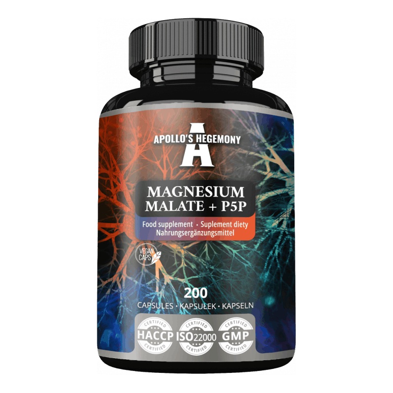 49727931747218410 Magnesium Malate + P5P suplement diety 200 kapsułek - obrazek 1