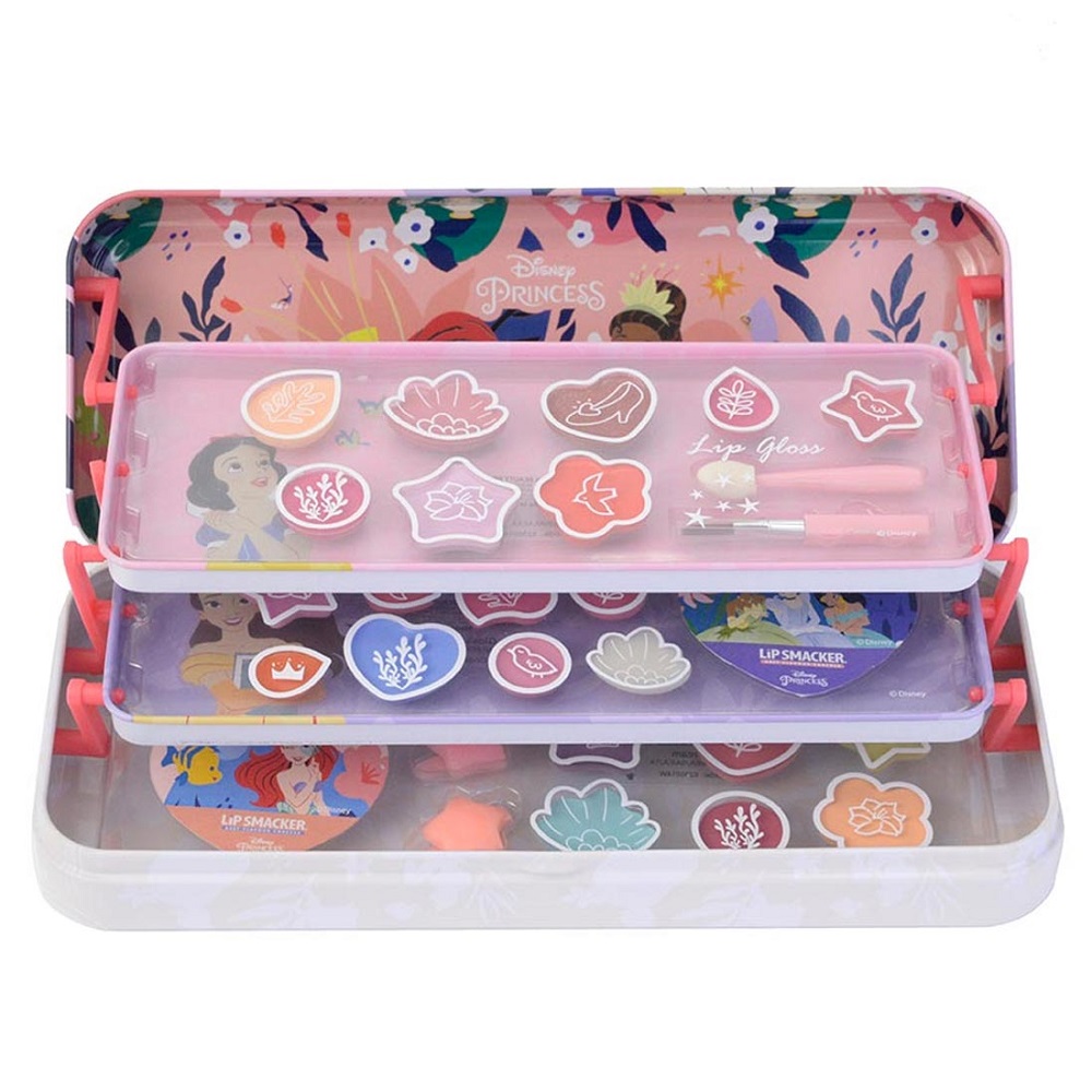 49857641735816926 Disney Princess Makeup Case Triple Layer Beauty Tin zestaw kosmetyków do makijażu dla dzieci - obrazek 1