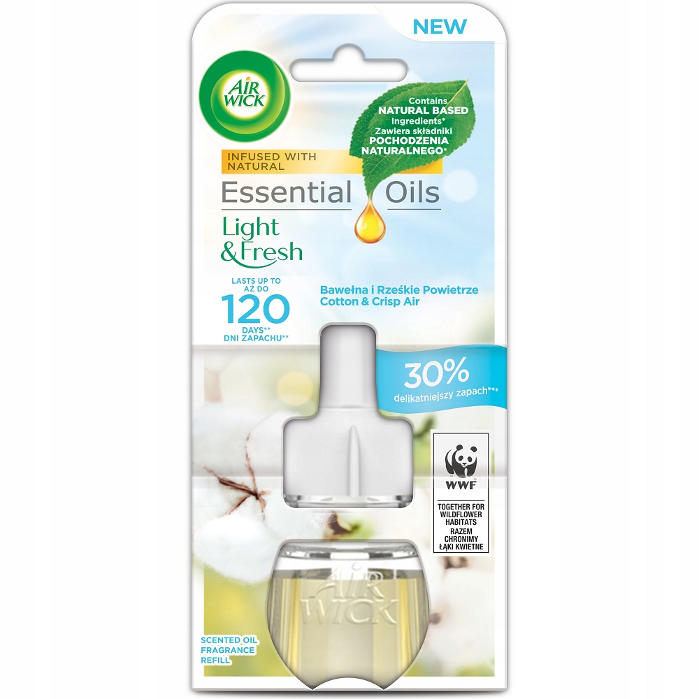 49917711677162383 Essential Oils wkład do elektrycznego odświeżacza Bawełna i Rześkie Powietrze 19ml - obrazek 1
