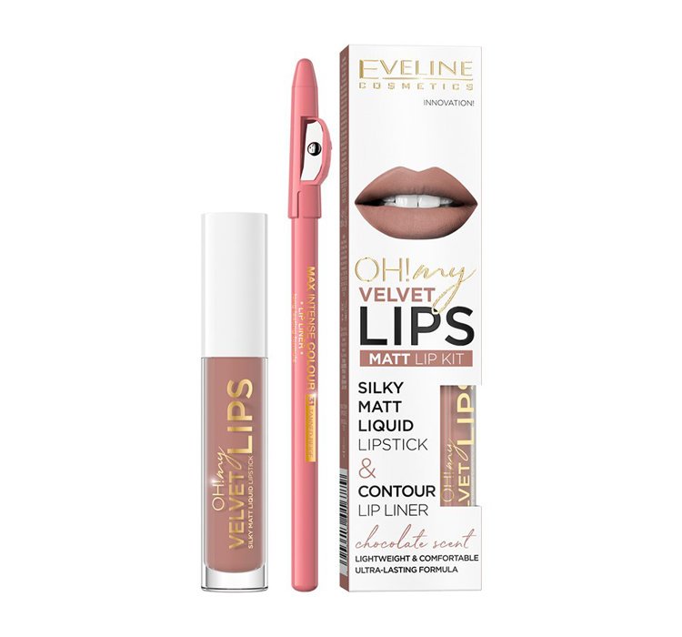 49937071606293653 Oh! My Velvet Lips Liquid Matt Lip Kit zestaw matowa pomadka w płynie 4.5ml + konturówka do ust 1szt 11 Cookie Milkshake - obrazek 1