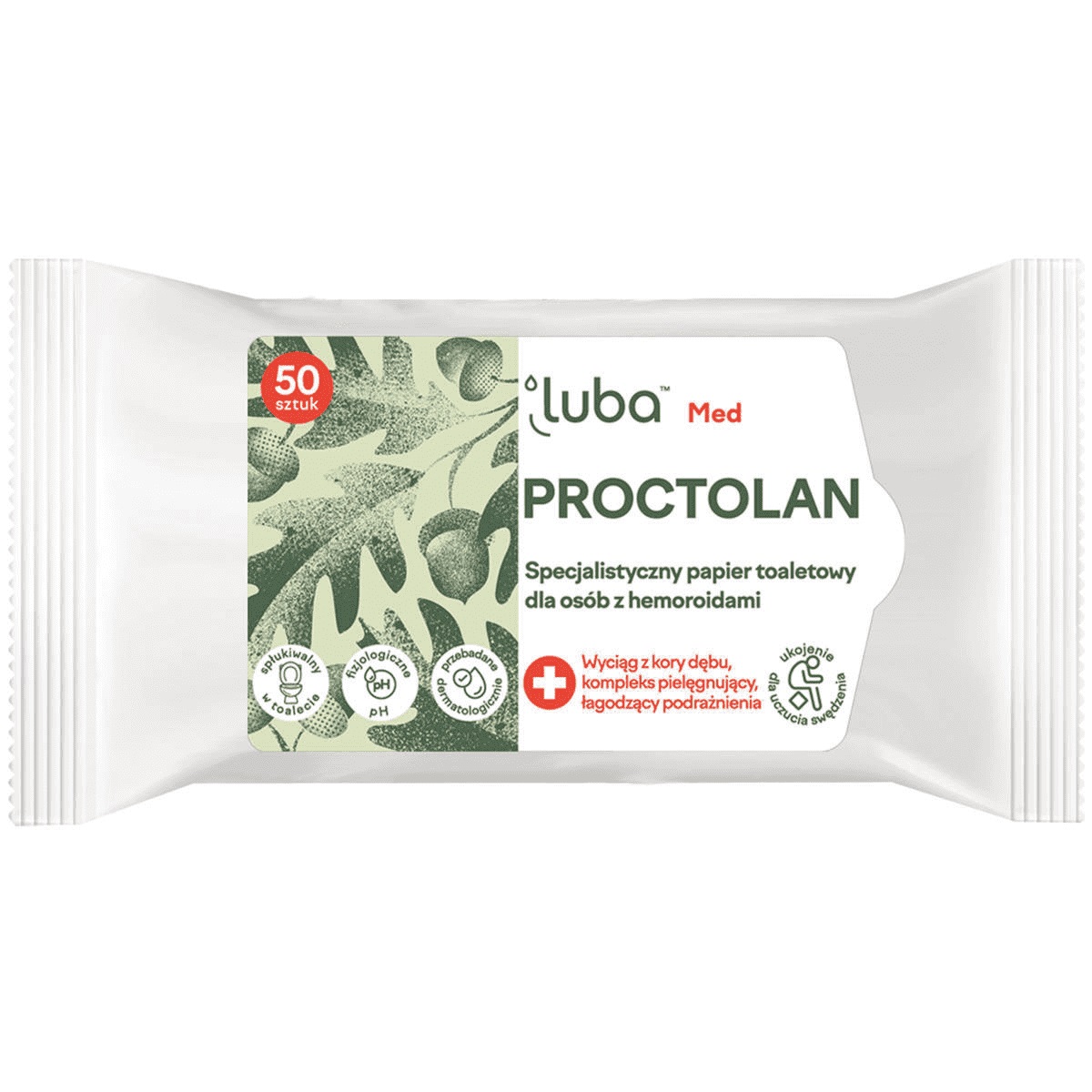50462281643365384 Med Proctolan specjalistyczny papier toaletowy dla osób z hemoroidami 50szt - obrazek 1