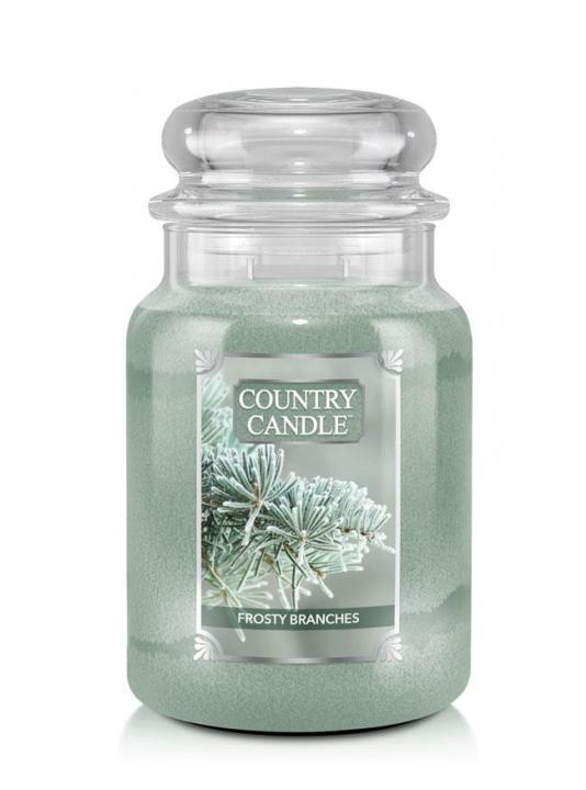 50775881642610634 Duża świeca zapachowa z dwoma knotami Frosty Branches 652g - obrazek 1