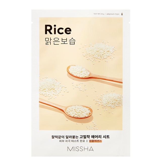 50782321683557845 Airy Fit Sheet Mask rozjaśniająco-wygładzająca maseczka w płachcie z ekstraktem z ryżu Rice 19ml - obrazek 1