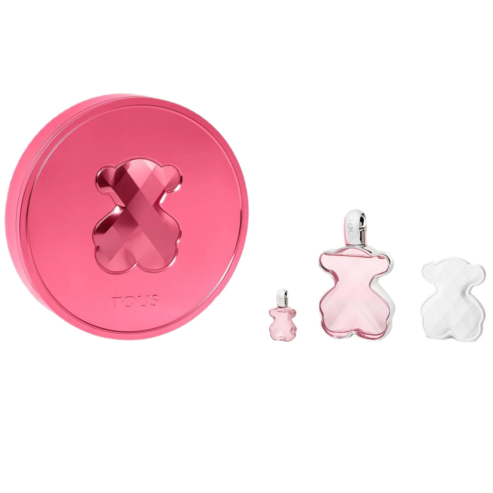 50843871732534401 LoveMe zestaw woda perfumowana spray 90ml + miniatura wody perfumowanej 4.5ml + ceramiczny miś - obrazek 1