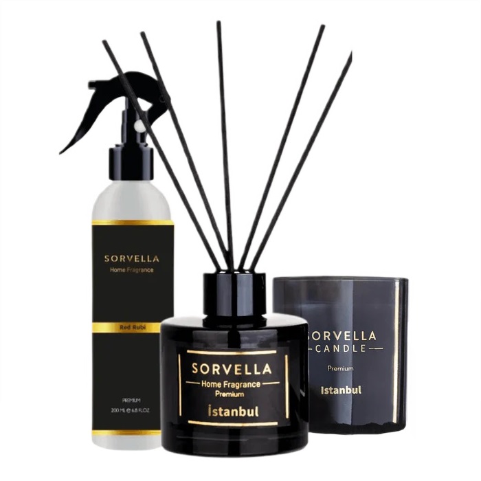 51102801730380876 Istanbul zestaw dyfuzor zapachowy 120ml + zapach do wnętrz 200ml + świeca zapachowa 170g - obrazek 1