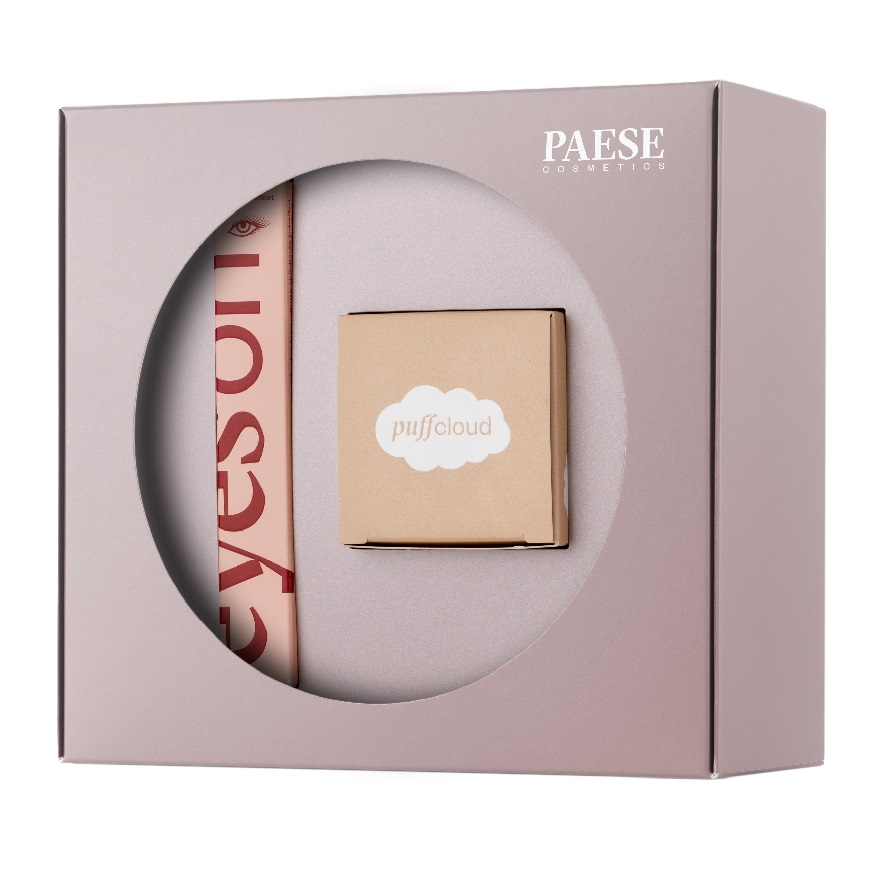 51760971666173348 Merry Look zestaw Puff Cloud puder pod oczy 5.3g + Eyes On tusz dający efekt foxy eye 8ml - obrazek 1