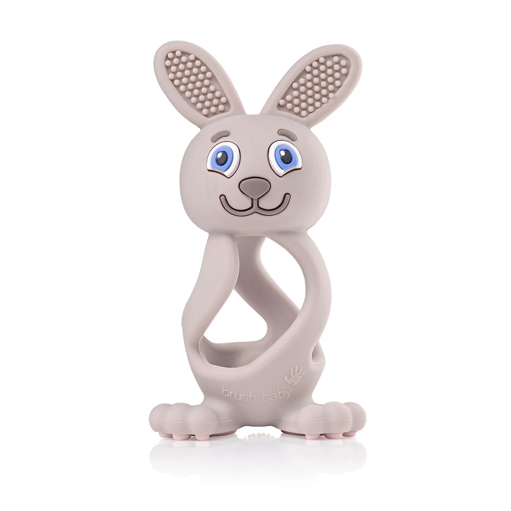 517771765827796 Bobbie Bunny Teether zabawka-gryzak dla niemowląt Cappuccino Grey - obrazek 1